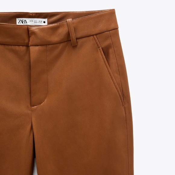 Zara faux leather high waisted leggings. - Picture 6 of 11